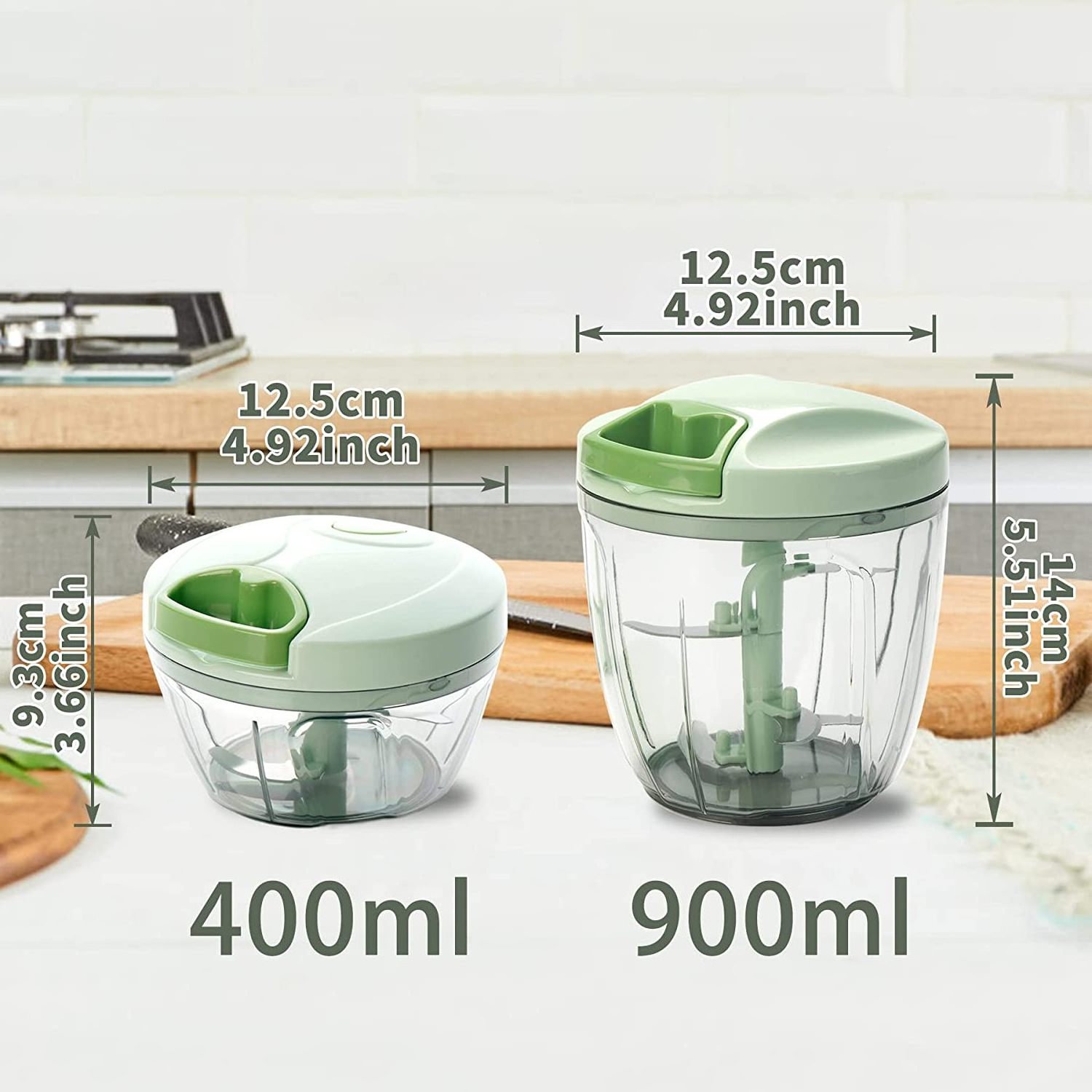 Manual Portable Chopper Food Processor, Onion Chopper without Cord, Salad Chopper 900ML