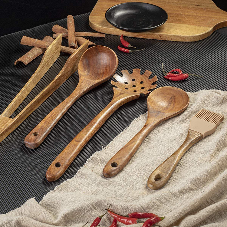 High quality Kitchen Accessories Cooking Tools Utensils Kitchen Cookware Wooden Kitchen Utensil Set For Home