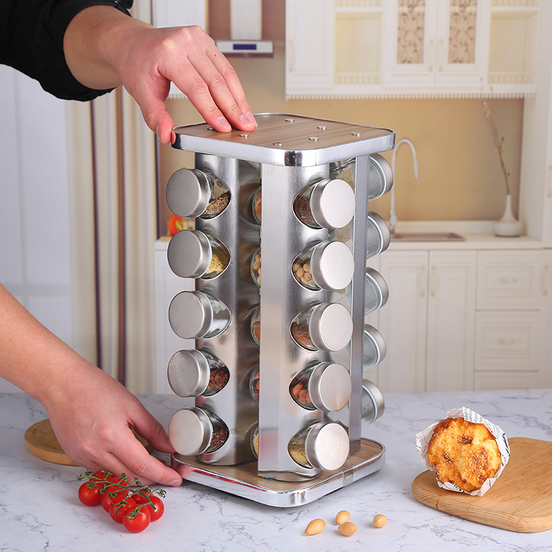 Revolving Spice Rack Rotating Spice Tower Organizer