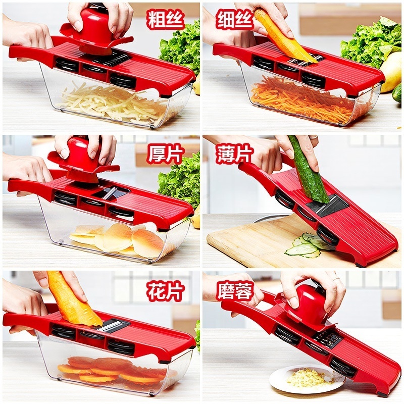 Vegetable Chopper Spiralizer Vegetable Slicer - Onion Cutter with Container - Pro Food Chopper - Slicer Dicer Cutter