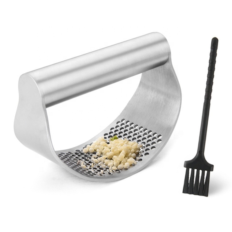 100% Stainless Steel Garlic Press Rocker, Garlic Rocker Crusher Garlic Chopper Mincer Press,Kitchen Garlic Masher