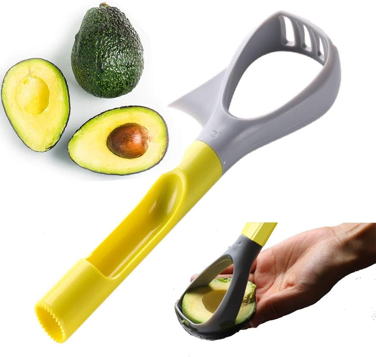 5-in-1 Avocado slicer, Multi-Function Avocado Masher, Fruit Separator with Comfortable Handle