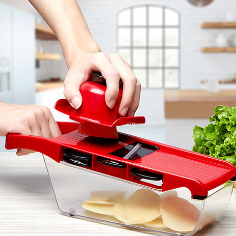 6 in 1 Multifunctional Vegetable Cutter Manual Dicer Julienne Spiral Mandoline Fruit Onion Potato Slicer Grater Chopper