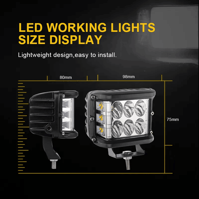 Dual Color 3 Side Shooter 72W LED Work Light Strobe Pod Light Bar Flashing driving fog Light For Truck SUV ATV 4WD