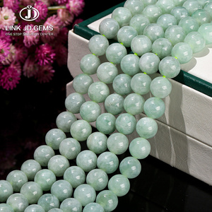 JD 8mm Genuine Natural Burma Jades Stone Beads Natural Jadeite Emerald Jade Round Loose Beads For Jewelry Making