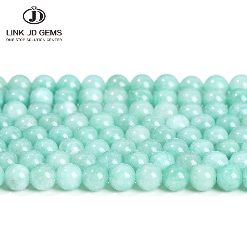 JD 6/8/10/12mm Natural Stone Burmese E Jade Dyed Color Myanmar Jade Round Loose Stone Beads for Jewelry Making