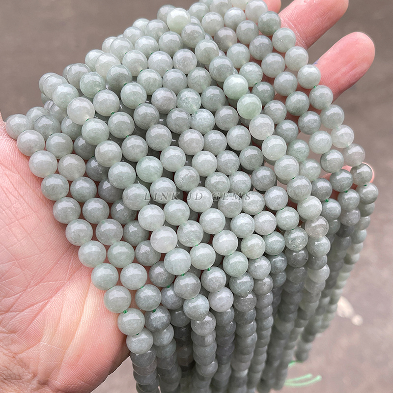 JD 6/8/10mm Natural Loose Jade Beads Dyed Color Dark Myanmar Jade Round Beads For Jewelry Making