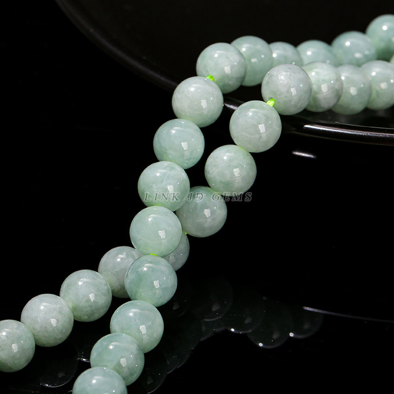 JD 8mm Genuine Natural Burma Jades Stone Beads Natural Jadeite Emerald Jade Round Loose Beads For Jewelry Making