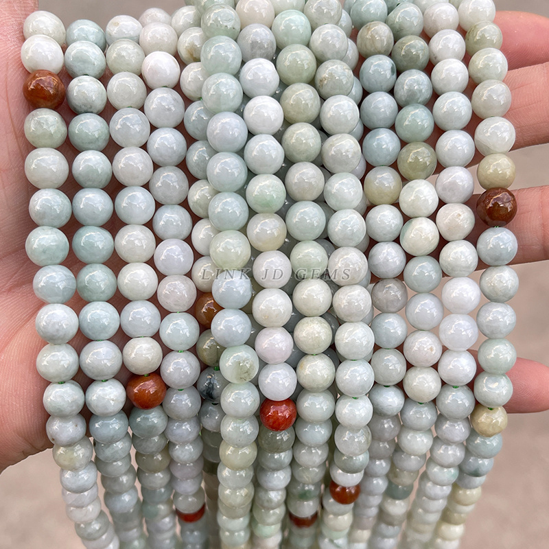 High Quality 6mm 8mm 10mm Natural Light Color Myanmar Emerald Jade Round Loose Spacer Beads for Jewelry Making