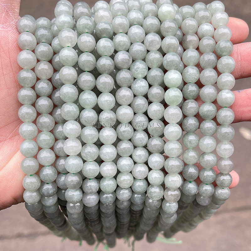 JD 6/8/10mm Natural Loose Jade Beads Dyed Color Dark Myanmar Jade Round Beads For Jewelry Making