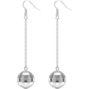 Adoshine Disco Ball Earrings for Women Silver Gold Disco Mirrorball Earrings Perfect for 70s outfits Dance Party Costume