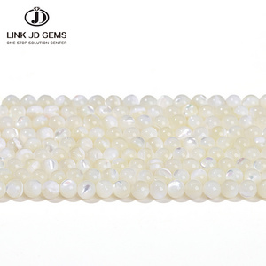 JD GEMS Wholesale 2 3 4mm Natural White Mother of Pearl Shell Beads Round Shells Loose Beads For jewelry Making