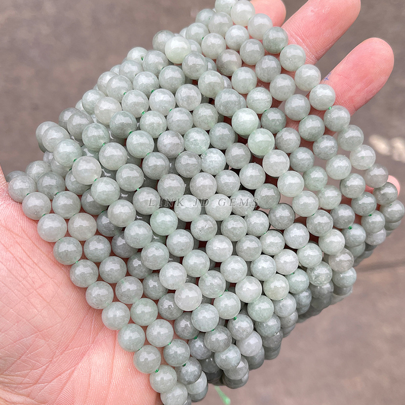 JD 6/8/10mm Natural Loose Jade Beads Dyed Color Dark Myanmar Jade Round Beads For Jewelry Making