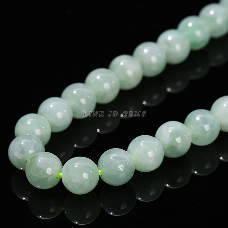 JD 8mm Genuine Natural Burma Jades Stone Beads Natural Jadeite Emerald Jade Round Loose Beads For Jewelry Making