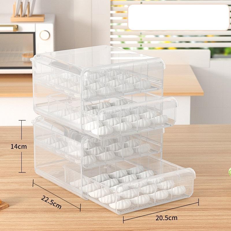 Hot Selling Dumpling Storage Box Organizer Fridge Organizer Bins Dumpling Storage Container With Lid