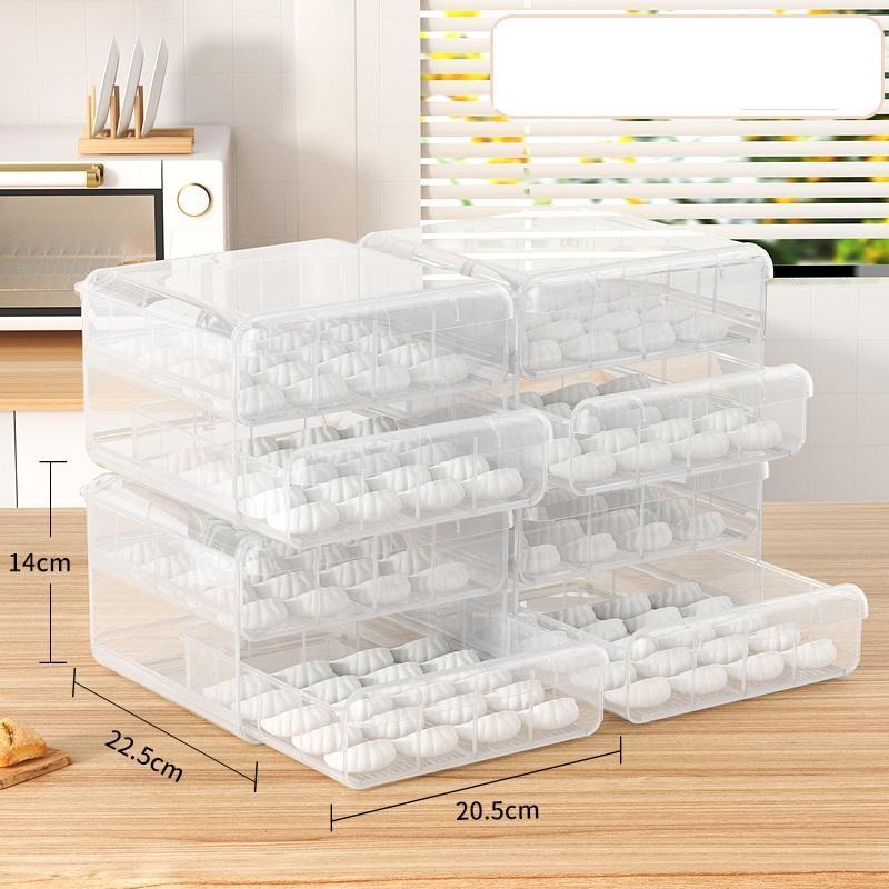 Hot Selling Dumpling Storage Box Organizer Fridge Organizer Bins Dumpling Storage Container With Lid