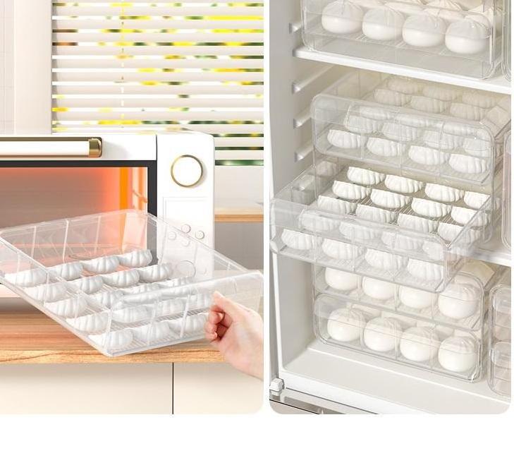 Hot Selling Dumpling Storage Box Organizer Fridge Organizer Bins Dumpling Storage Container With Lid