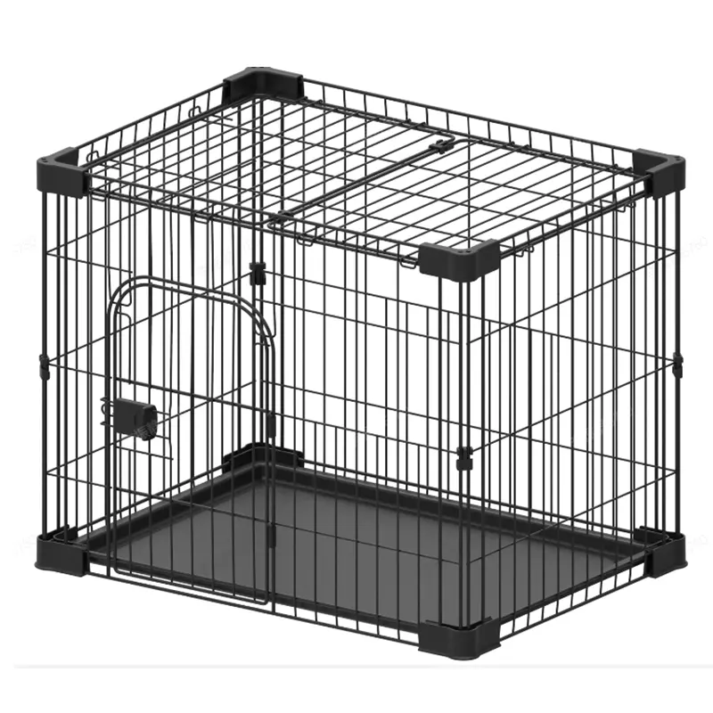 Single door xl wire mesh pet dog crate with floor for small and medium dogs