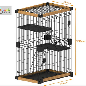 3 Platforms 3 Front Doors 2 Ramp Ladders Foldable Pink Metal Cat Crate