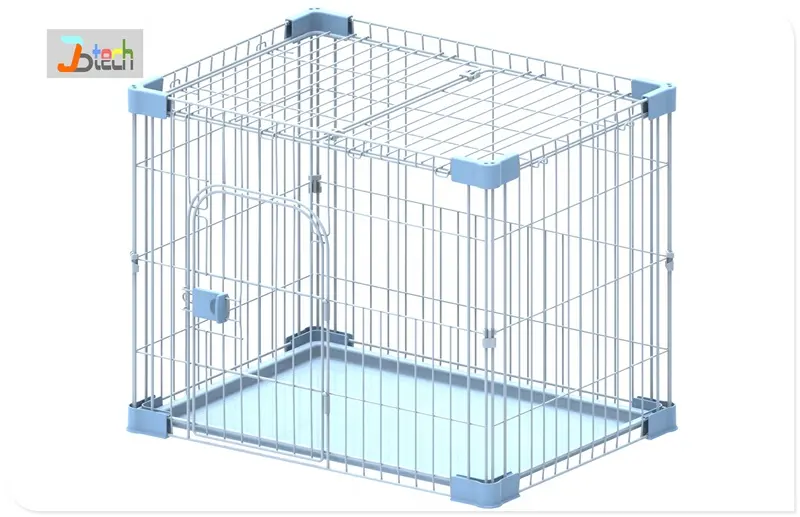 Single door xl wire mesh pet dog crate with floor for small and medium dogs