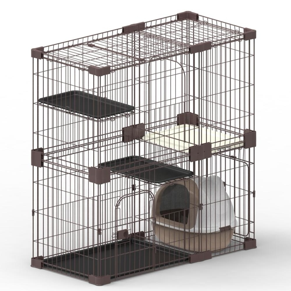 Collapsible cage cat home house pet pen cages for animals carrier for big dog