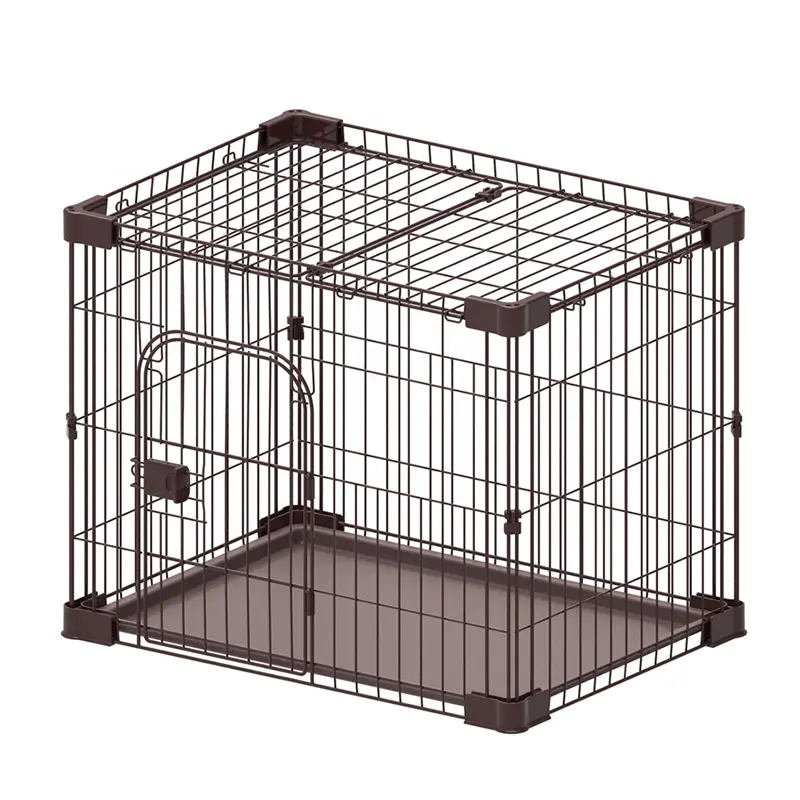 Single door xl wire mesh pet dog crate with floor for small and medium dogs