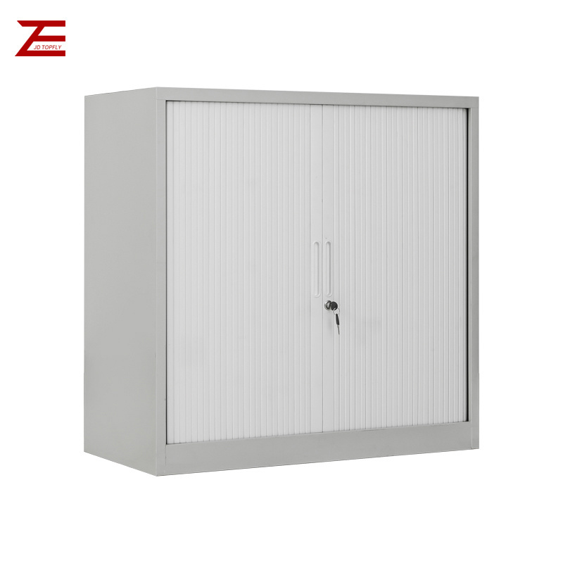 Wholesale Customized Steel Office Furniture Gray White Modern Tambour Door Metal Storage File Cabinet