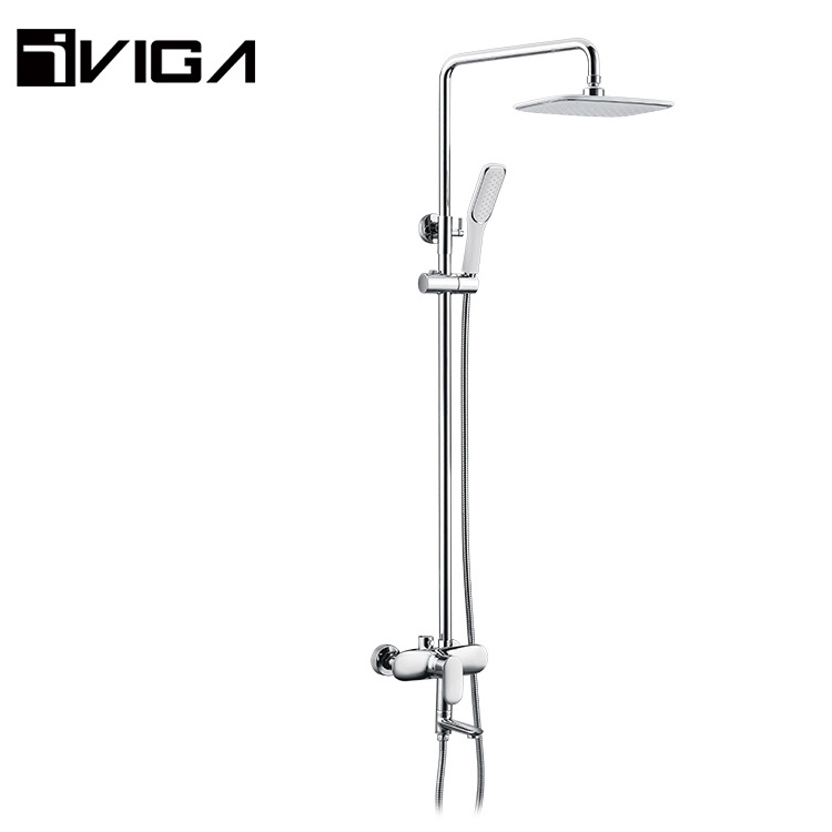 Hot Sale Chrome Polished Wall Mounted 3 Function Bath&Shower Faucet Rain Shower Set