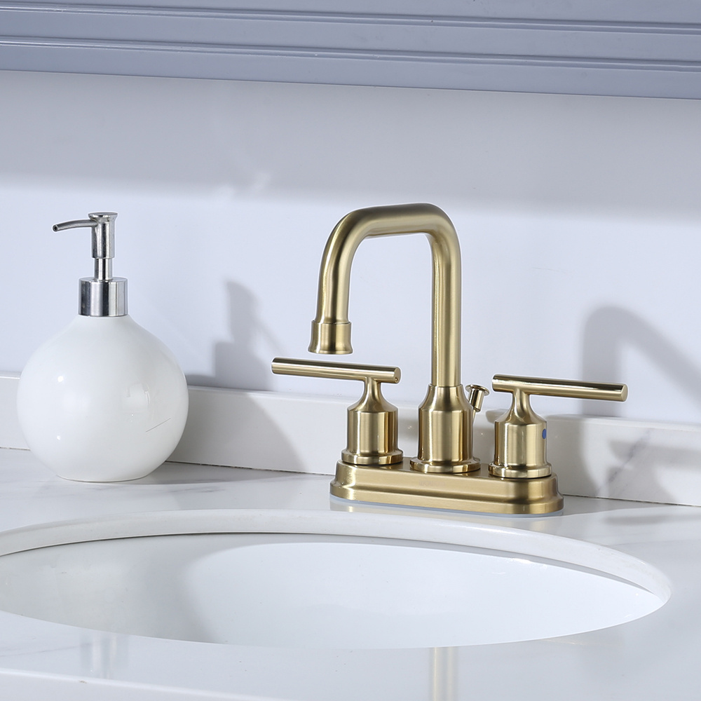 Two Handle Unique Bathroom Faucet 4 Inch Centerset Bathroom Sink Faucet,3 Hole Bathroom Faucet