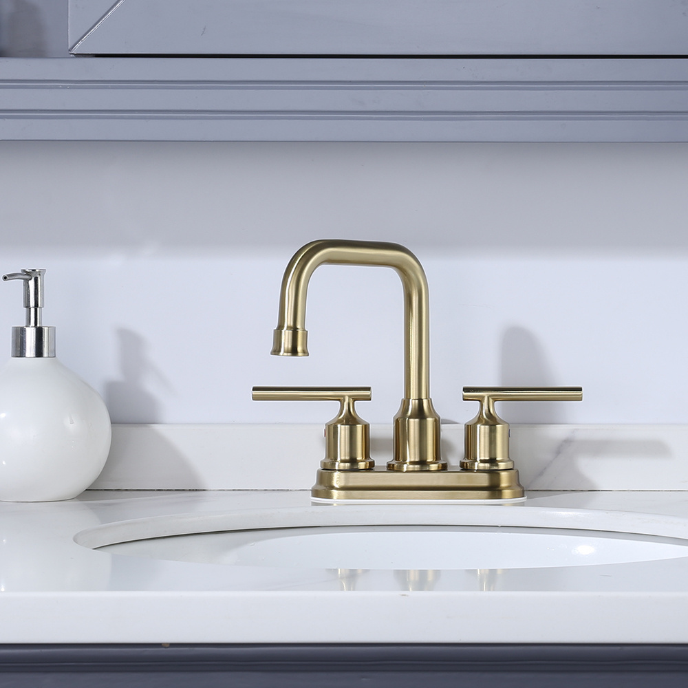 Two Handle Unique Bathroom Faucet 4 Inch Centerset Bathroom Sink Faucet,3 Hole Bathroom Faucet