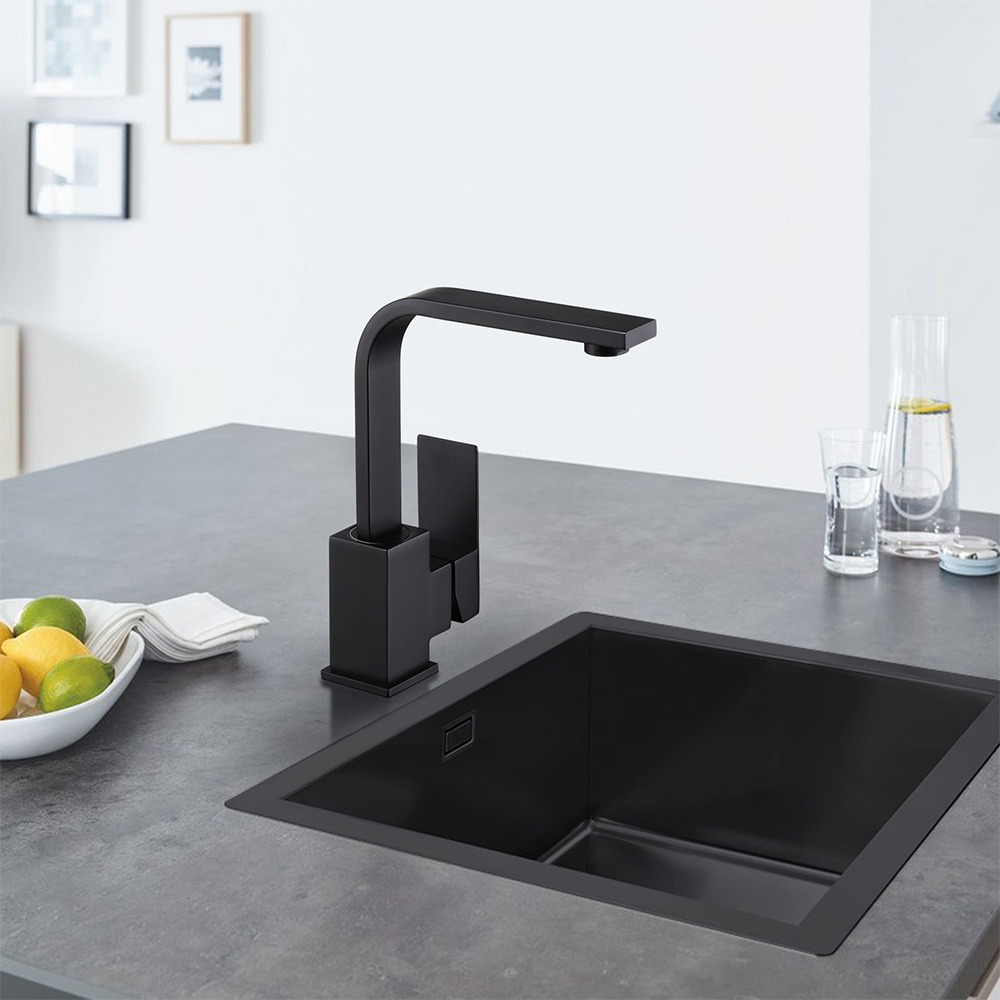 Bar Sink Faucet Modern Stainless Steel 360 Degree Swivel Matte Black Hot and Cold Kitchen Faucet