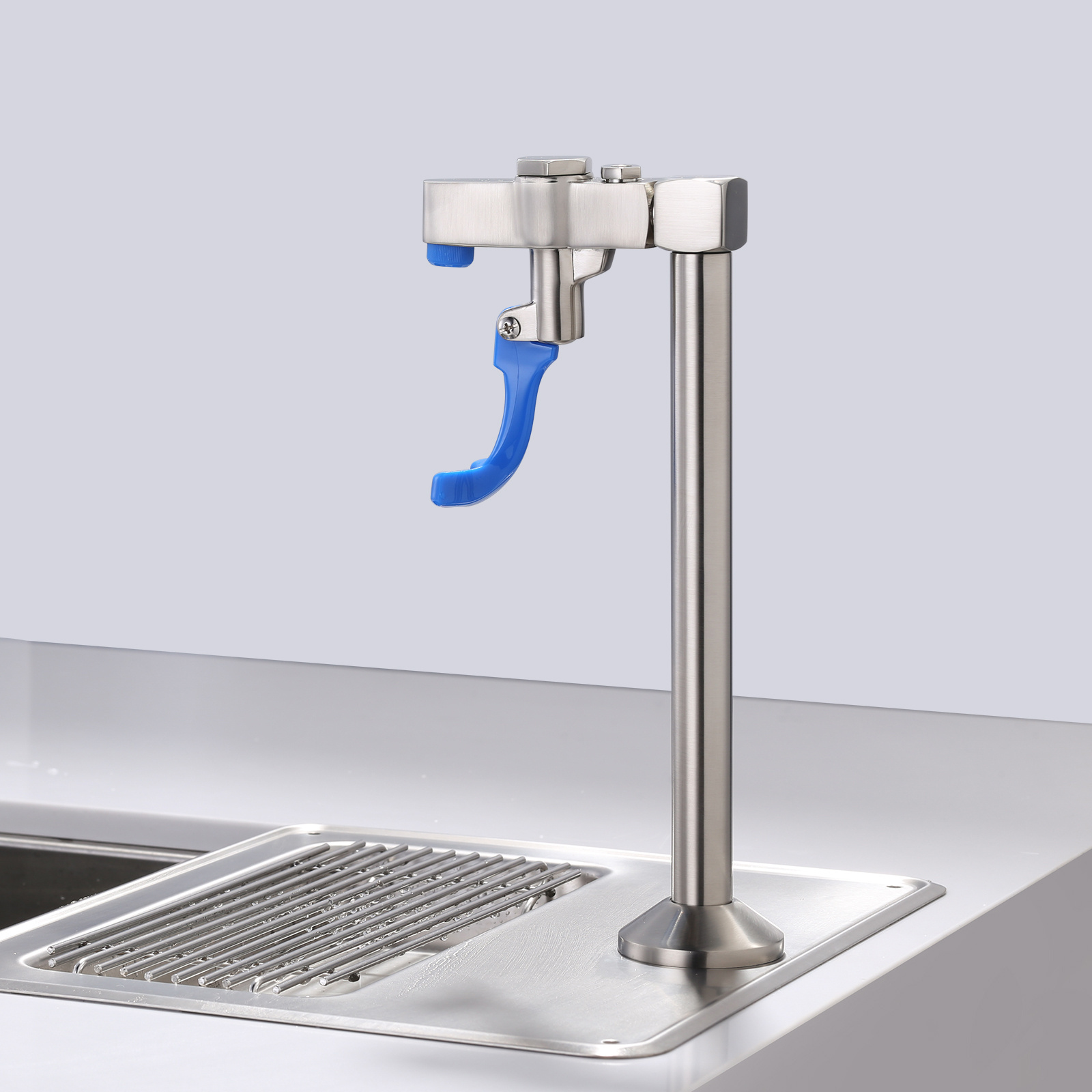 Commercial Glass Filler Faucet for Hotel Restaurant Bar Dining Hall,Shank Pedestal Push Back Lever Glass Filler Faucet