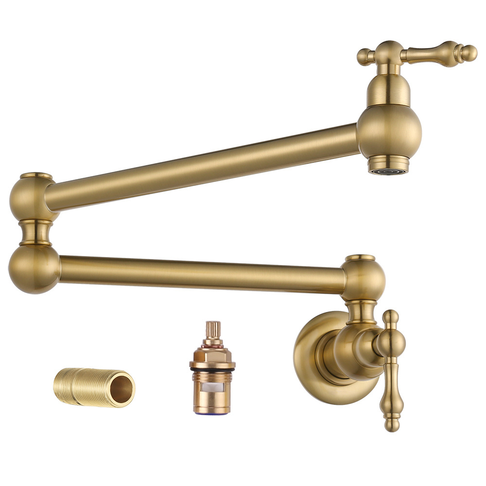 Sanitary Ware Kitchen Water Tap Wall Mount Kitchen Faucet ,Gold Plated Brass Pot Filler Faucet