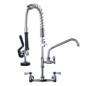 Commercial Sink Faucet with Sprayer Faucet Kitchen Pre Rinse Unit Pull Down Spring Loaded Dishes Pre Rinse Faucet Tap