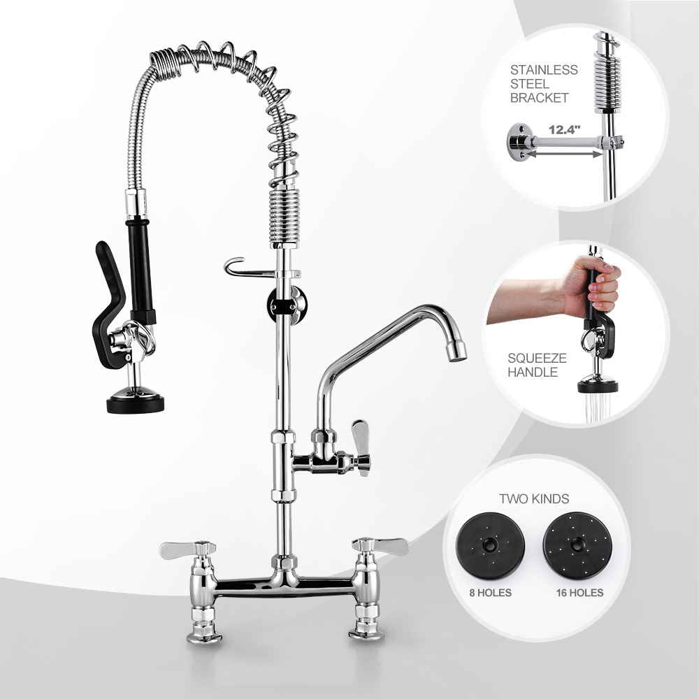 Commercial Industrial Kitchen Faucets With Swing Faucet Deck Mount Pull Down Catering Pre Rinse Sprayer Unit