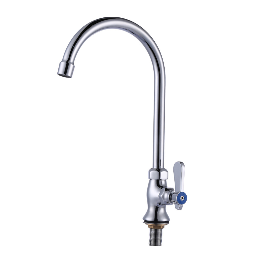 Brass Kitchen Sink Tap Faucet 360 Swivel Deck mounted Kitchen Faucet Single Lever Goose Neck Kitchen Sink Faucet