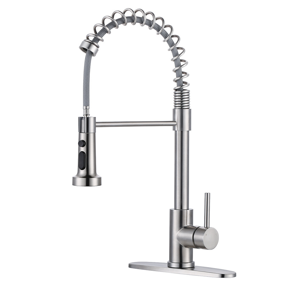 Watermark Spring Kitchen Faucet Single Hole with Deck Plate Pull Out Kitchen Sink Mixer Tap