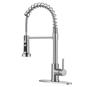 Watermark Spring Kitchen Faucet Single Hole with Deck Plate Pull Out Kitchen Sink Mixer Tap