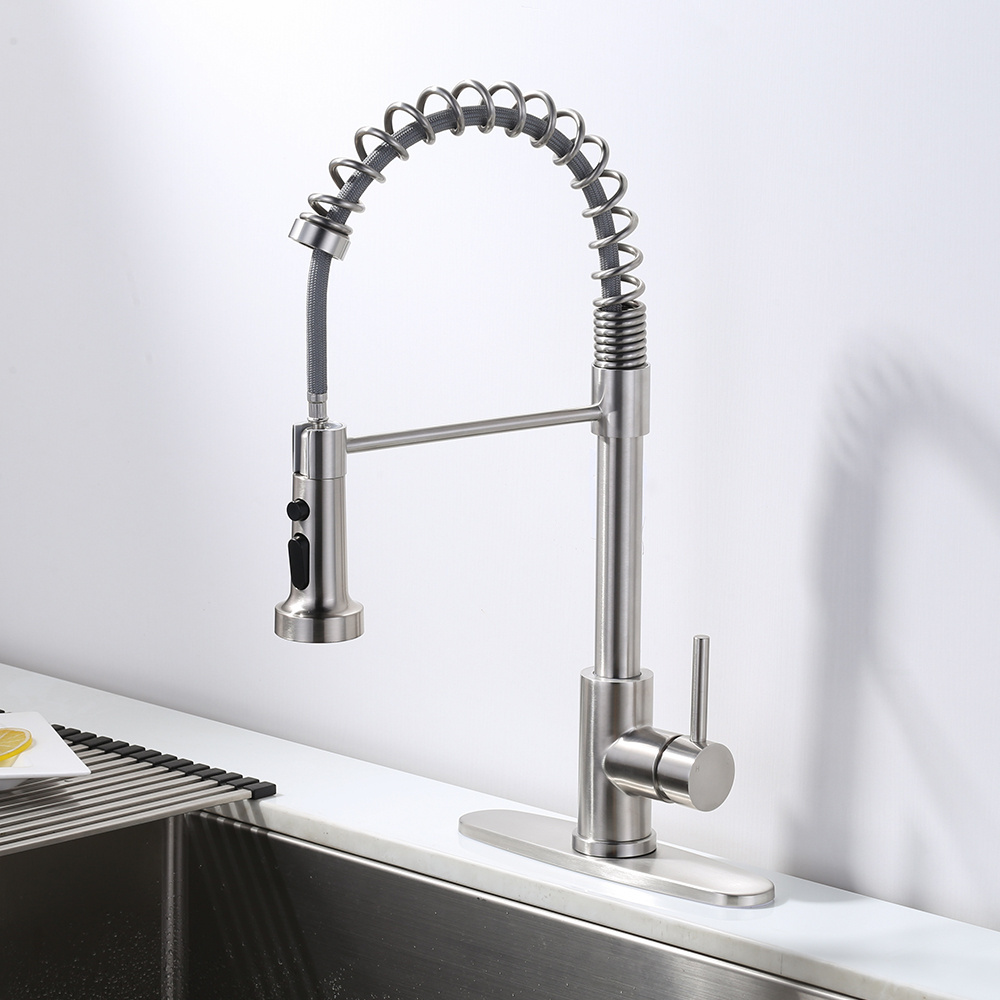 Watermark Spring Kitchen Faucet Single Hole with Deck Plate Pull Out Kitchen Sink Mixer Tap