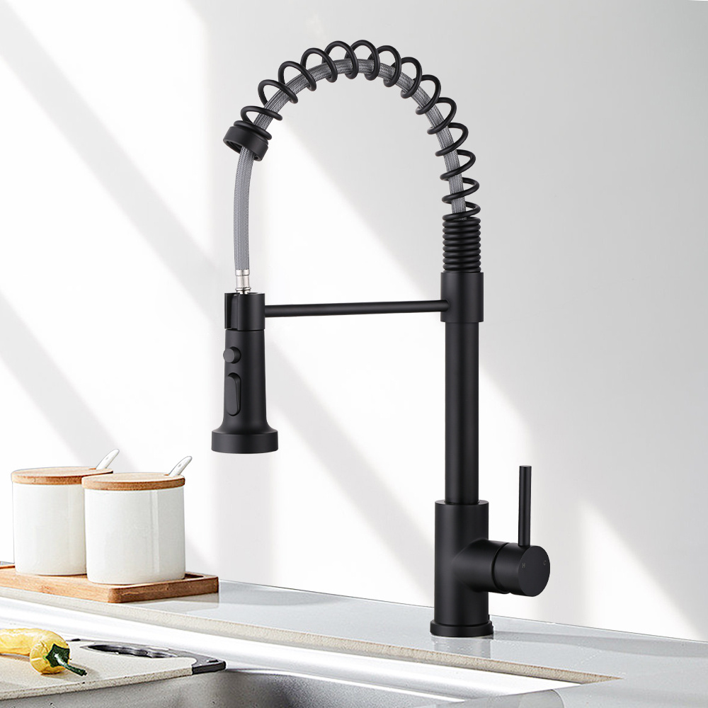 Kaiping Faucet Factory Single Handle Kitchen Faucet Flexible Hose Kitchen Tap Black Kitchen Mixer