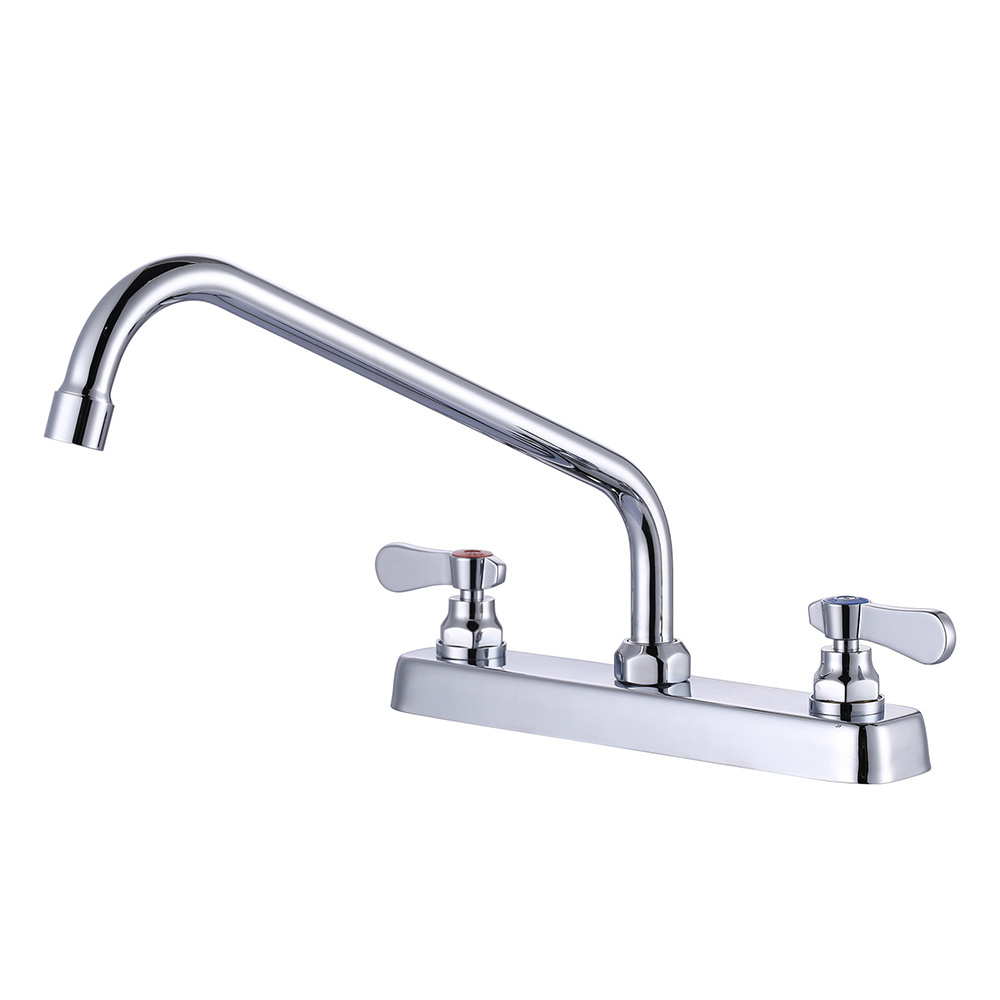 VIGA Brass Sink Faucet with 12'' Swivel Spout&Supply Hoses,Water Mixing Faucet Kitchen Sink Mixer Utility Taps