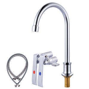 Chrome Plate Knee Pedal Flush Valve Control For Kitchen Bathroom Laboratory Hospital Faucet Foot Pedal Faucet