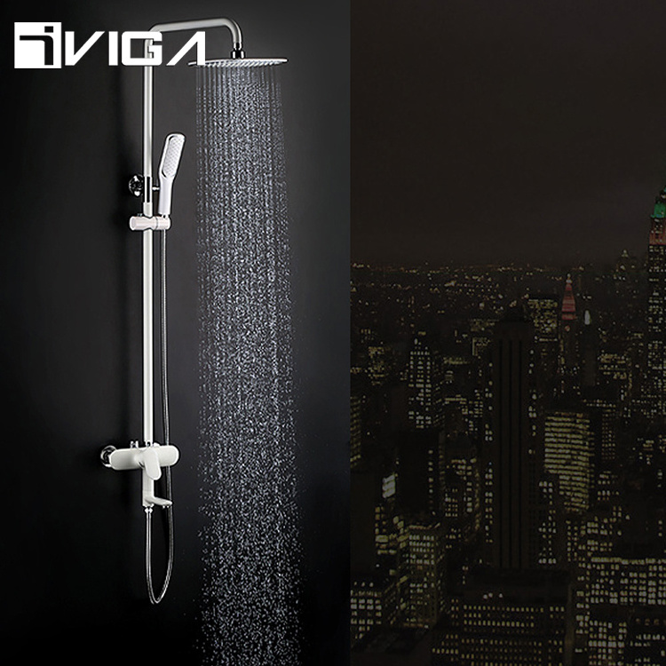 Hot Sale Chrome Polished Wall Mounted 3 Function Bath&Shower Faucet Rain Shower Set