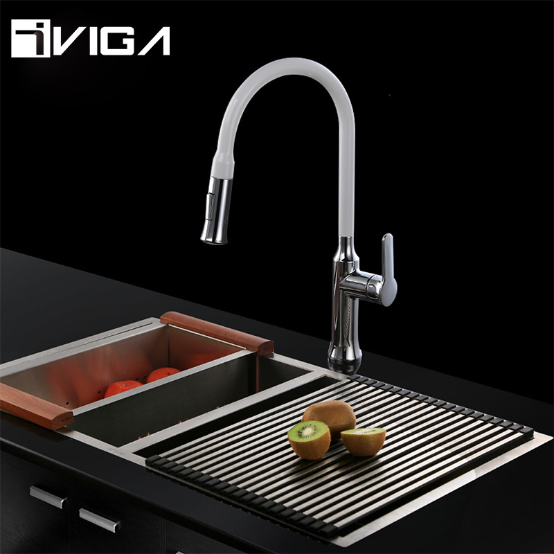 China Supplies Kitchen Sink Faucet Mixer Tap Multi Function Brass Body Pull Down 2 Way Kitchen Faucet