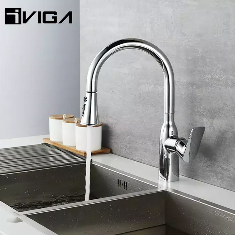 Faucet Manufacturer Supply Pullout Extension Flexible Hose Kitchen Faucet Gourmet Kitchen Water Mixer Tap