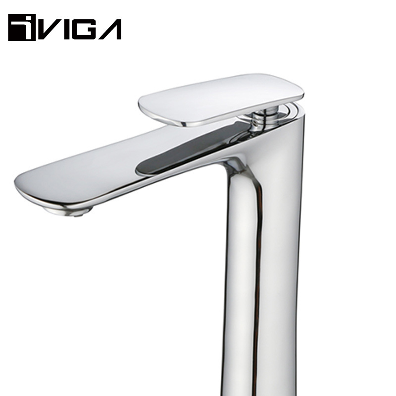 Good Quality CUPC Chrome Plating Single Lever Waterfall Wash Face Basin Sink Mixer Taps Bathroom Basin Faucet