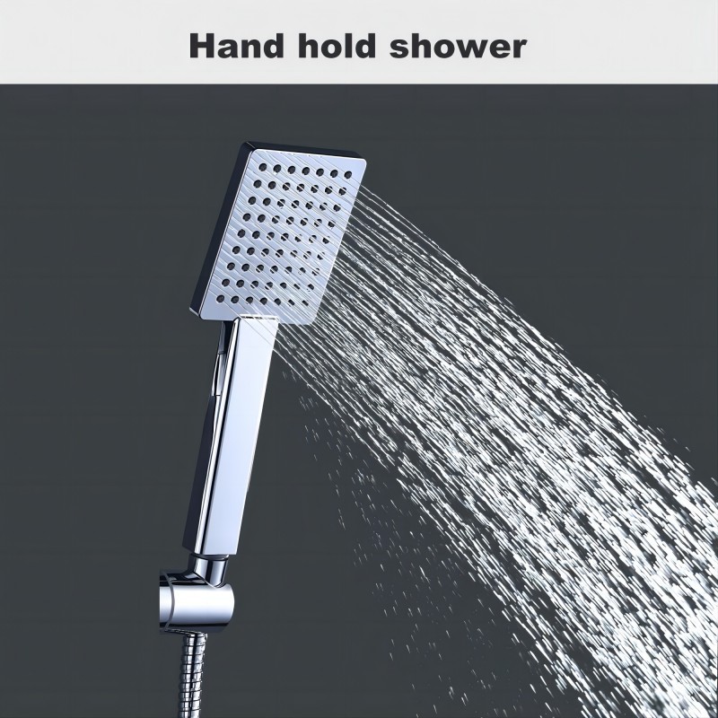 Chrome Plated Bathroom Shower Set, Adjustable Handset Faucet Bathroom Thermostatic Shower Mixer