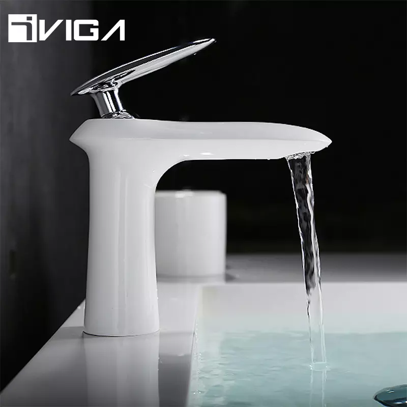 China Faucet Factory Cupc Basin Mixer White Black Bathroom High Sink Basin Faucet