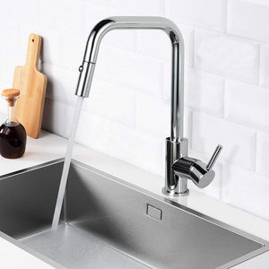 Durable 304 Stainless Steel  Kitchen Taps with Pull Out Extendable Hose Kitchen Sink Faucet Mixer Tap