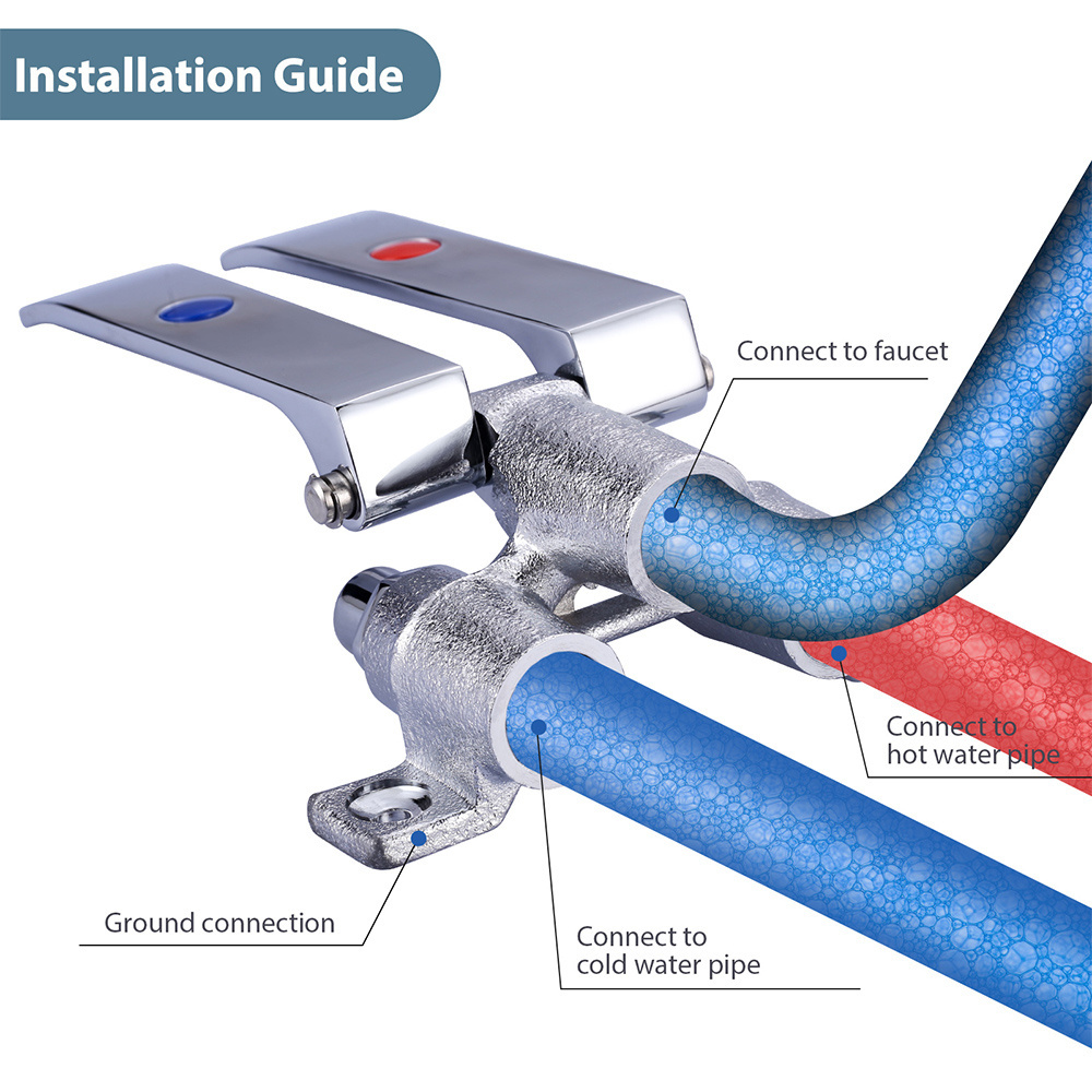 Double Push Button Brass Foot Operated Faucets Knee Pedal Valve Tap Knee Valve Hospital Faucet